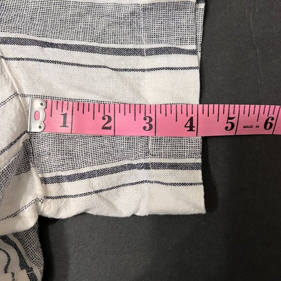 GAP 4" Pull On Striped Linen Blend Shorts With Pockets Drawstring Large - Picture 12 of 15